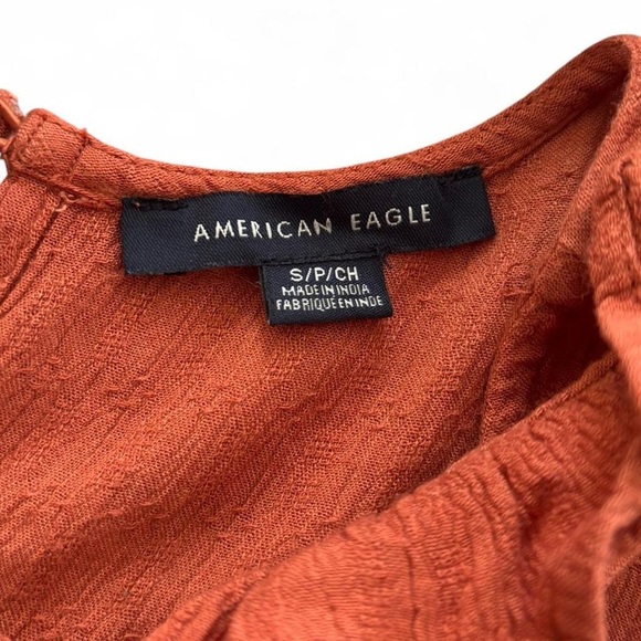American Eagle Outfitters Orange Ruffle Blouse - Picture 3 of 5